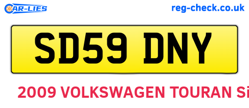 SD59DNY are the vehicle registration plates.