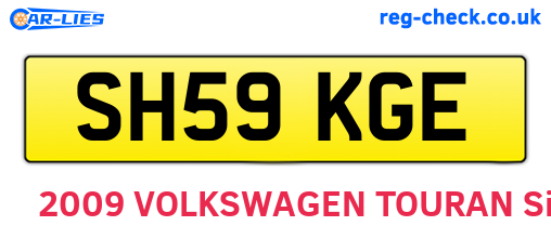 SH59KGE are the vehicle registration plates.