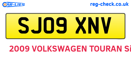SJ09XNV are the vehicle registration plates.