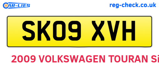SK09XVH are the vehicle registration plates.