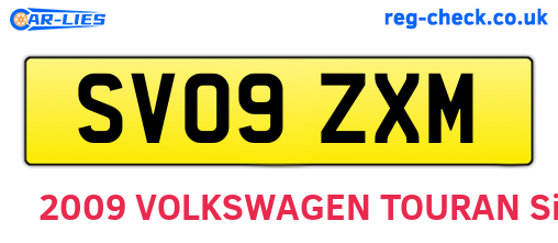 SV09ZXM are the vehicle registration plates.
