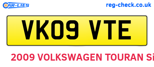 VK09VTE are the vehicle registration plates.