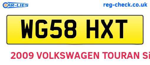 WG58HXT are the vehicle registration plates.
