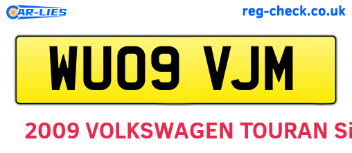 WU09VJM are the vehicle registration plates.