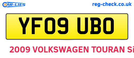 YF09UBO are the vehicle registration plates.