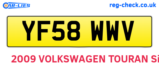 YF58WWV are the vehicle registration plates.