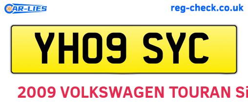 YH09SYC are the vehicle registration plates.