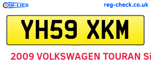YH59XKM are the vehicle registration plates.