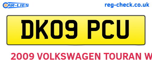 DK09PCU are the vehicle registration plates.