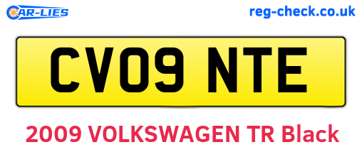 CV09NTE are the vehicle registration plates.