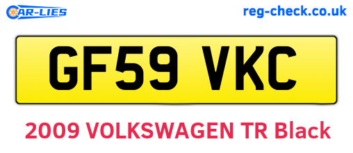 GF59VKC are the vehicle registration plates.