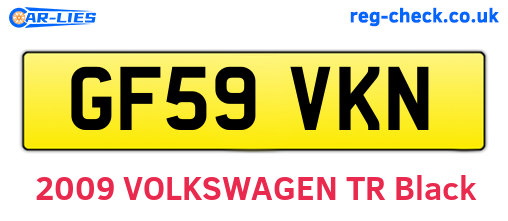 GF59VKN are the vehicle registration plates.