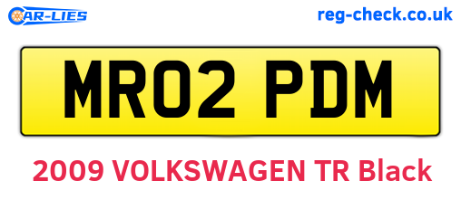 MR02PDM are the vehicle registration plates.