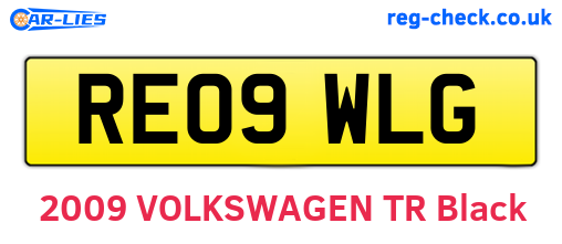 RE09WLG are the vehicle registration plates.