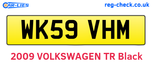 WK59VHM are the vehicle registration plates.