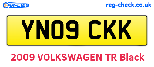 YN09CKK are the vehicle registration plates.