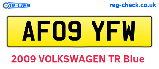AF09YFW are the vehicle registration plates.
