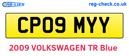 CP09MYY are the vehicle registration plates.