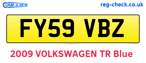 FY59VBZ are the vehicle registration plates.