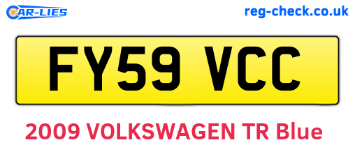 FY59VCC are the vehicle registration plates.