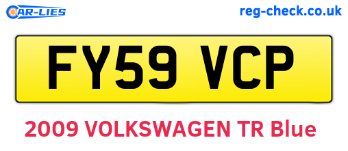 FY59VCP are the vehicle registration plates.