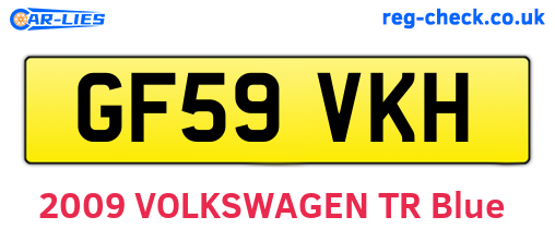 GF59VKH are the vehicle registration plates.