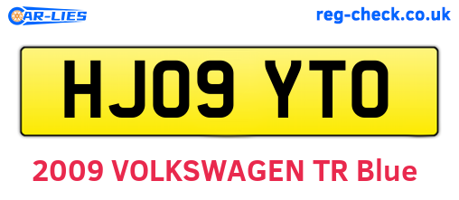 HJ09YTO are the vehicle registration plates.