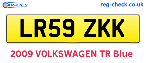LR59ZKK are the vehicle registration plates.