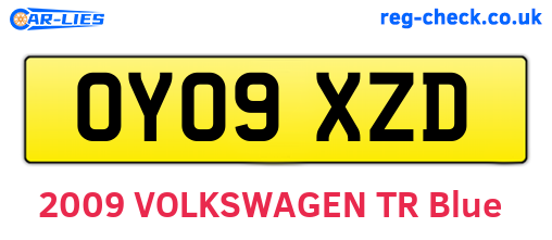 OY09XZD are the vehicle registration plates.
