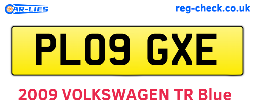 PL09GXE are the vehicle registration plates.
