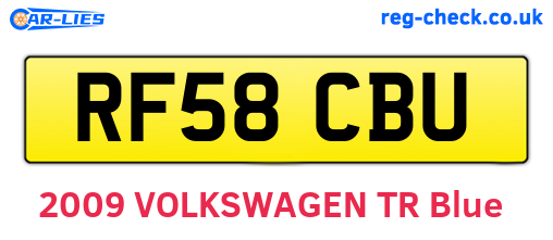 RF58CBU are the vehicle registration plates.