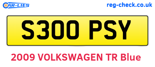S300PSY are the vehicle registration plates.