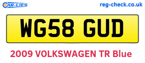 WG58GUD are the vehicle registration plates.