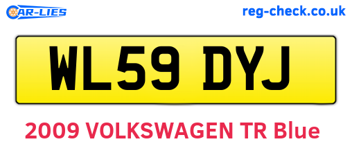 WL59DYJ are the vehicle registration plates.