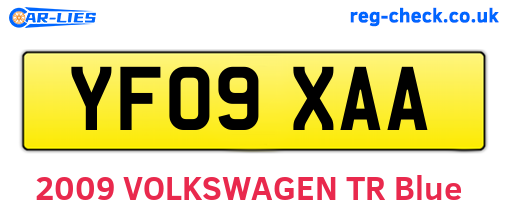 YF09XAA are the vehicle registration plates.