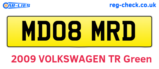 MD08MRD are the vehicle registration plates.