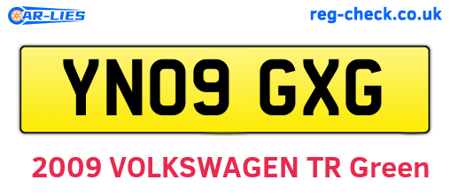 YN09GXG are the vehicle registration plates.
