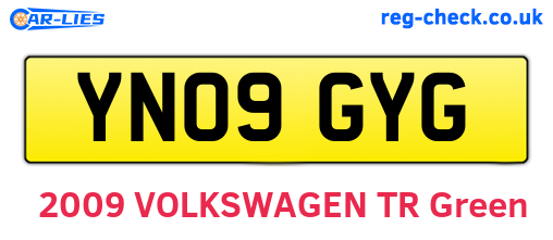 YN09GYG are the vehicle registration plates.