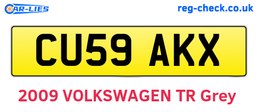 CU59AKX are the vehicle registration plates.