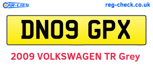 DN09GPX are the vehicle registration plates.