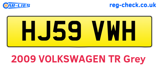 HJ59VWH are the vehicle registration plates.