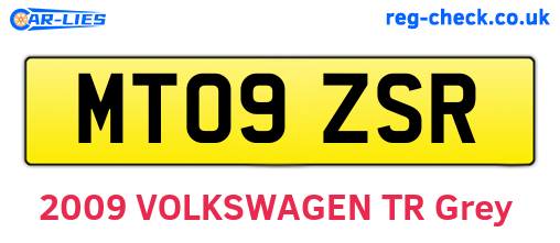 MT09ZSR are the vehicle registration plates.