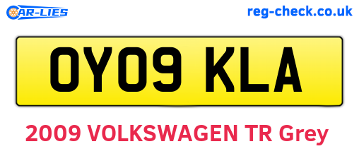 OY09KLA are the vehicle registration plates.