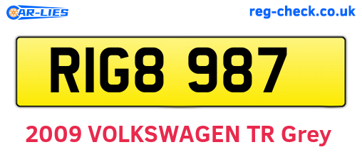 RIG8987 are the vehicle registration plates.