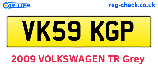 VK59KGP are the vehicle registration plates.