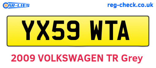 YX59WTA are the vehicle registration plates.