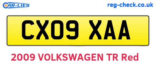 CX09XAA are the vehicle registration plates.