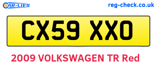 CX59XXO are the vehicle registration plates.