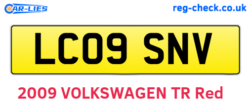 LC09SNV are the vehicle registration plates.