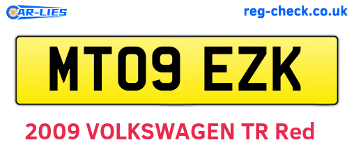 MT09EZK are the vehicle registration plates.